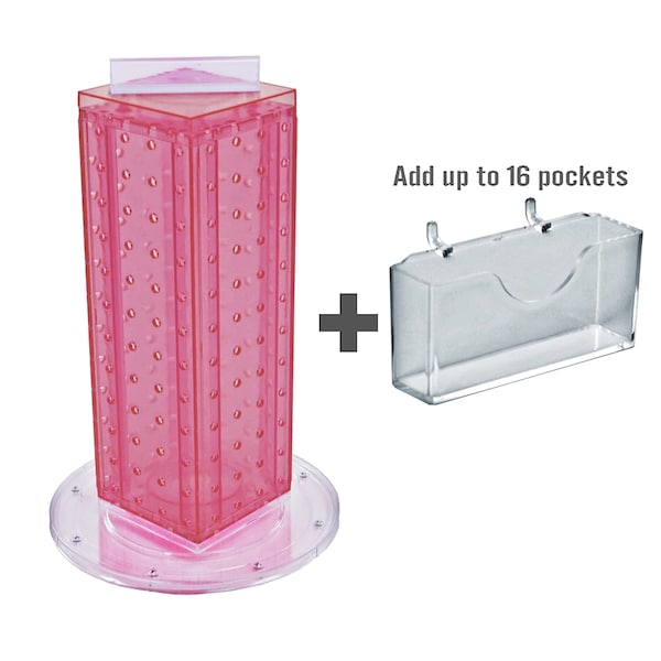 Four-Sided16 Pocket Revolving Pegboard GiftCard Kit for Countertop